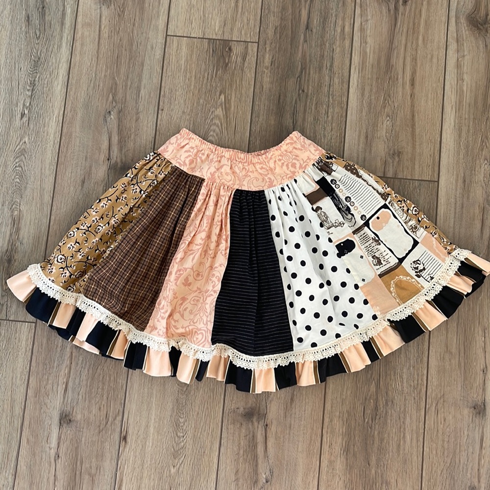 Persnickety Nob Hill Rare Patchwork Skirt 8